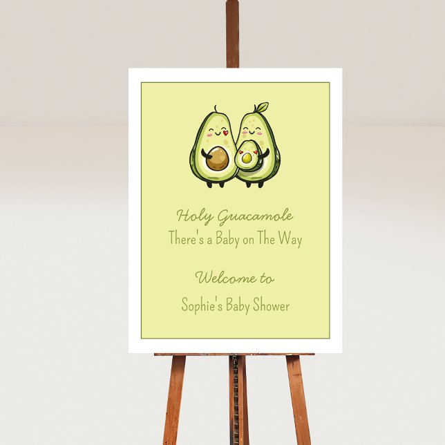 Holy Guacamole Avocado Baby Shower Party Sign (Avocado Baby Shower Party Sign)