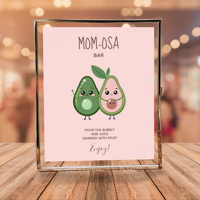 Holy Guacamole Avocado Mum-osa Bar Baby Shower Poster (Creator Uploaded)