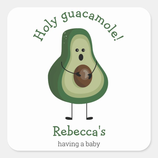 Holy Guacamole! baby shower Square Sticker (Front)