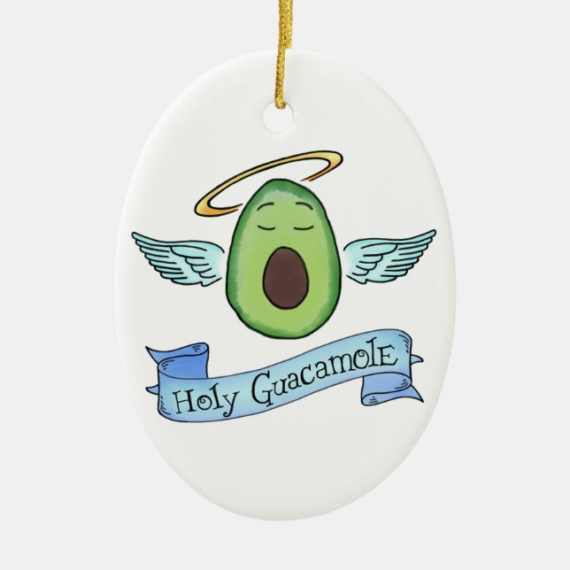 Holy Guacamole Ceramic Ornament (Front)