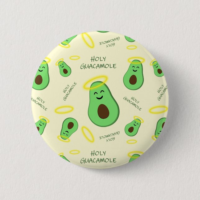 Holy Guacamole cute avocado 6 Cm Round Badge (Front)