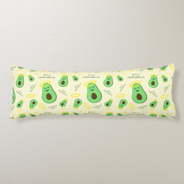 Holy Guacamole cute avocado Body Cushion (Front)