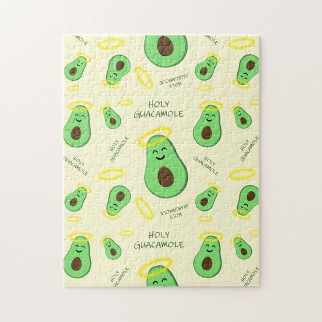 Holy Guacamole cute avocado Jigsaw Puzzle (Vertical)