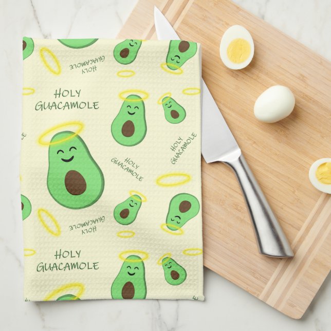 Holy Guacamole cute avocado Tea Towel (Quarter Fold)