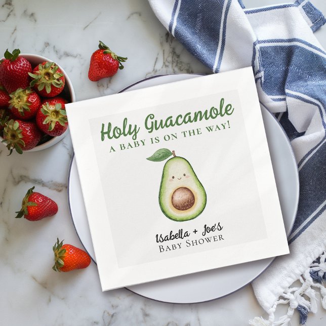 Holy Guacamole Cute Funny Baby Shower Napkin (Creator Uploaded)