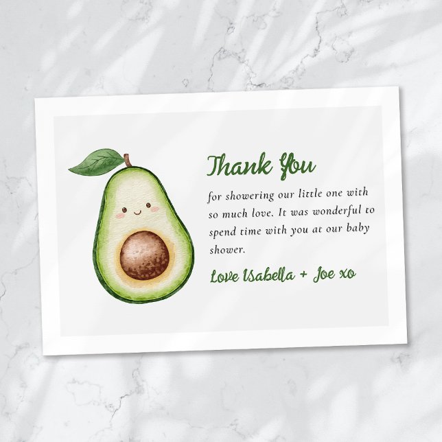 Holy Guacamole Cute Funny Baby Shower Thank You Card (Creator Uploaded)