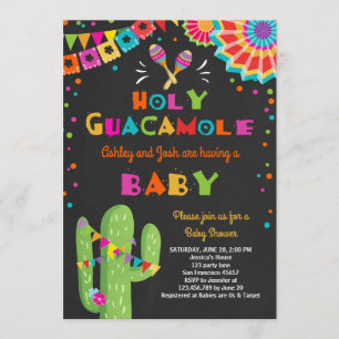 Holy Guacamole Fiesta Baby shower invite Mexican