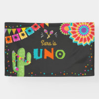 Holy Guacamole Fiesta Birthday Banner Cactus Uno