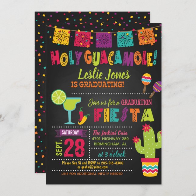 Holy Guacamole Graduation Invitation (Front/Back)