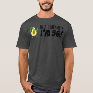 Holy Guacamole I'm 56 Cartoon Avocado Veggie Pun 5 T-Shirt