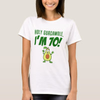 Holy Guacamole I'm 70 Cartoon Avocado