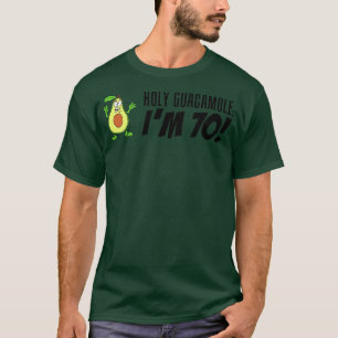 Holy Guacamole I'm 70 Cartoon Avocado Veggie Pun 7 T-Shirt