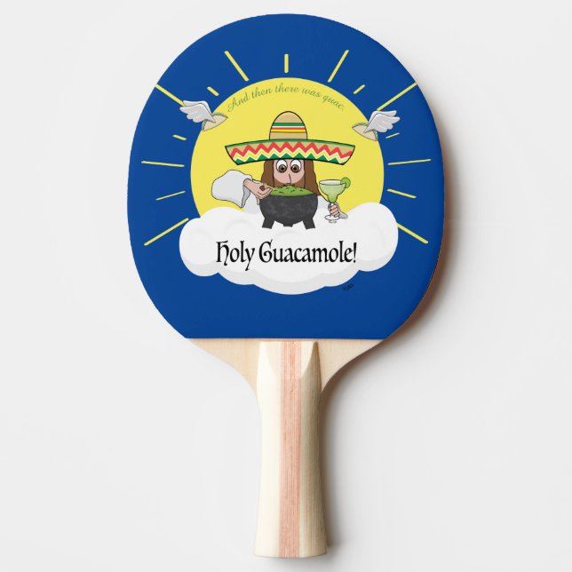 Holy Guacamole Ping Pong Paddle (Front)