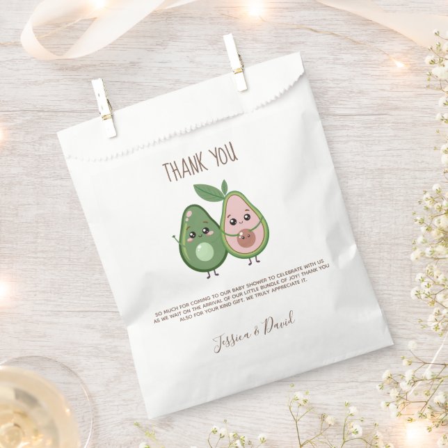 Holy Guacamole Pink Avocado Baby Shower Favour Bag (Clipped)