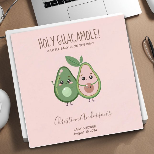 Holy Guacamole Pink Avocado Baby Shower Napkin (Creator Uploaded)