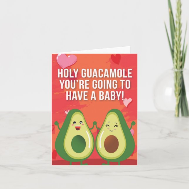 Holy Guacamole Puns Baby Shower Greeting Card (Front)