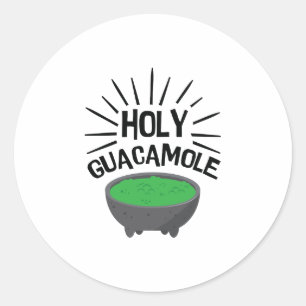 Holy Guacamole Salad Funny Guacamole Avocado Classic Round Sticker