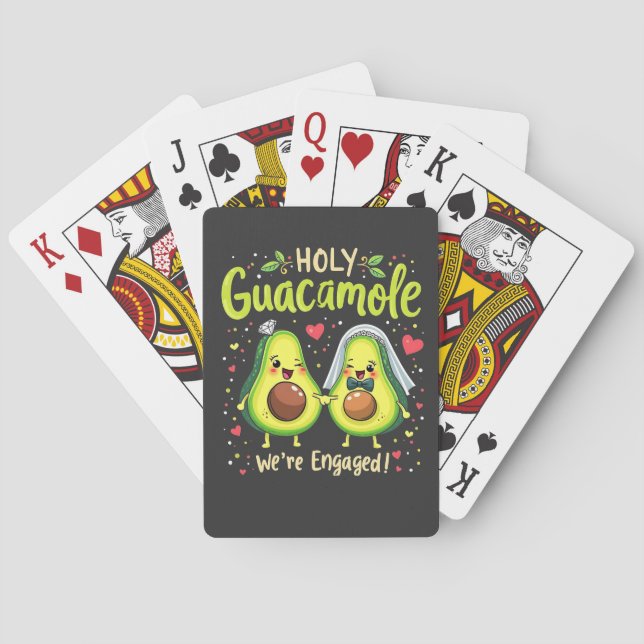 Holy Guacamole We're Engaged Couples Bride Playing Cards (Back)