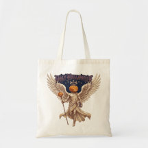 Holy Halloween Angel Pumpkin Gothic Vintage Illust