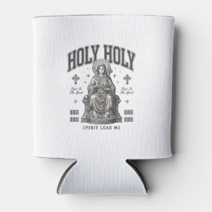 Holy Holy Vintage Engraving Religious Shirt Design Can Cooler