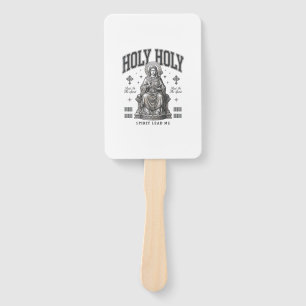 Holy Holy Vintage Engraving Religious Shirt Design Hand Fan