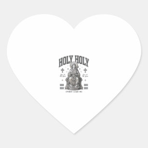 Holy Holy Vintage Engraving Religious Shirt Design Heart Sticker
