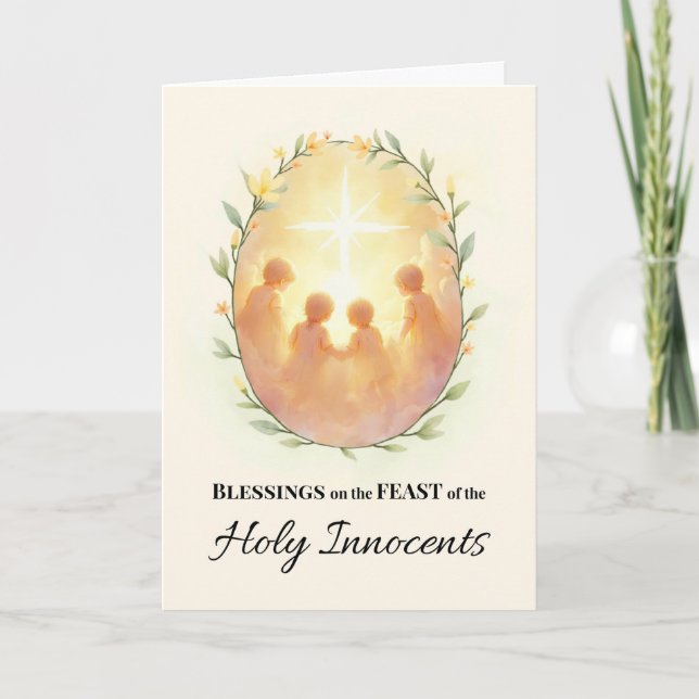 Holy Innocents Feast Day Blessings Watercolor Card (Front)