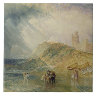 Holy Island, Northumberland, c.1820 (oil on canvas Ceramic Tile