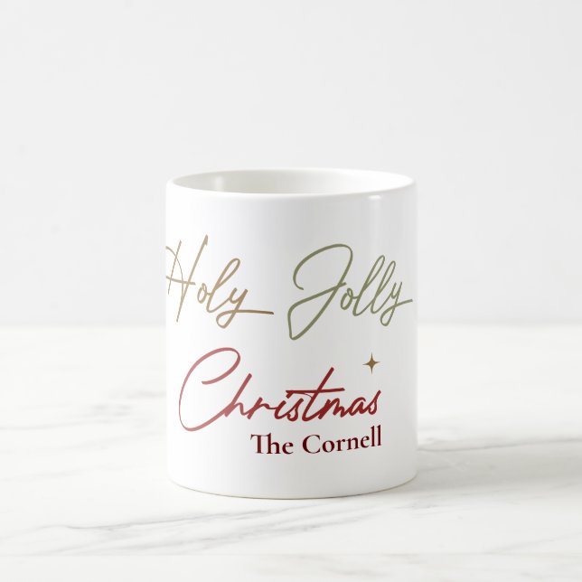 Holy Jolly Christmas Classic Mug, 11 oz Coffee Mug (Center)