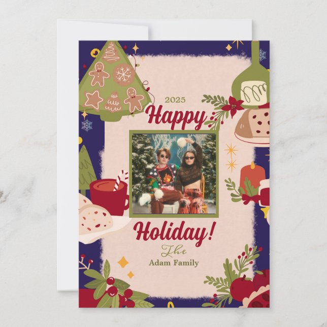 Holy Jolly Merry Christmas Photo Holiday Cards (Front)