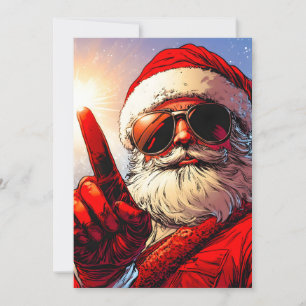 Holy Jolly Santa Divine Glow Holiday Card
