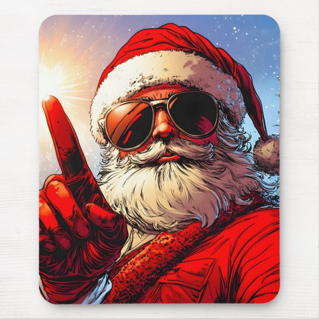 Holy Jolly Santa Divine Glow Mouse Pad (Front)
