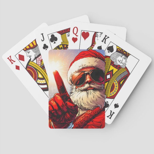 Holy Jolly Santa Divine Glow Playing Cards (Back)