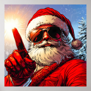 Holy Jolly Santa Divine Glow Poster