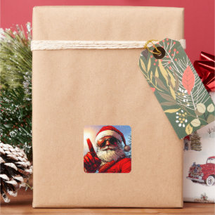 Holy Jolly Santa Divine Glow Square Sticker