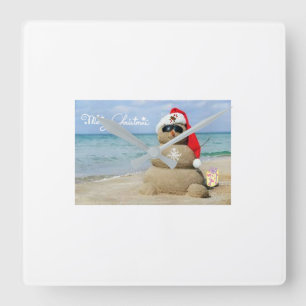 HOLY JOLLY SQUARE WALL CLOCK