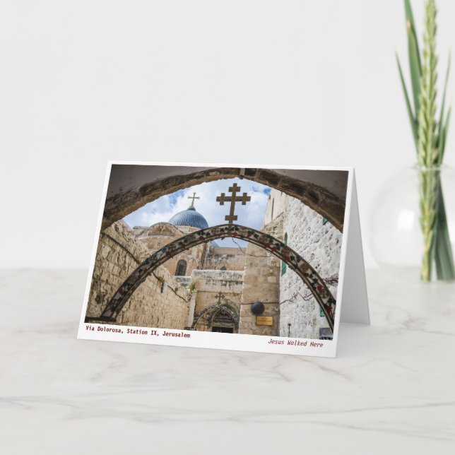 Holy Land Images: Via Dolorosa, Old City Jerusalem Holiday Card (Front)