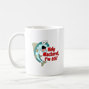 Holy Mackerel I'm 65 Funny Fishing Mug