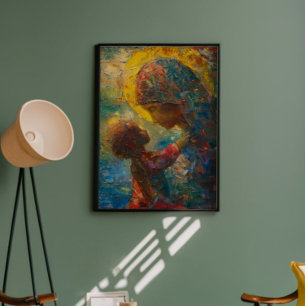 Holy Mary and Jesus Expressionism Photo Print