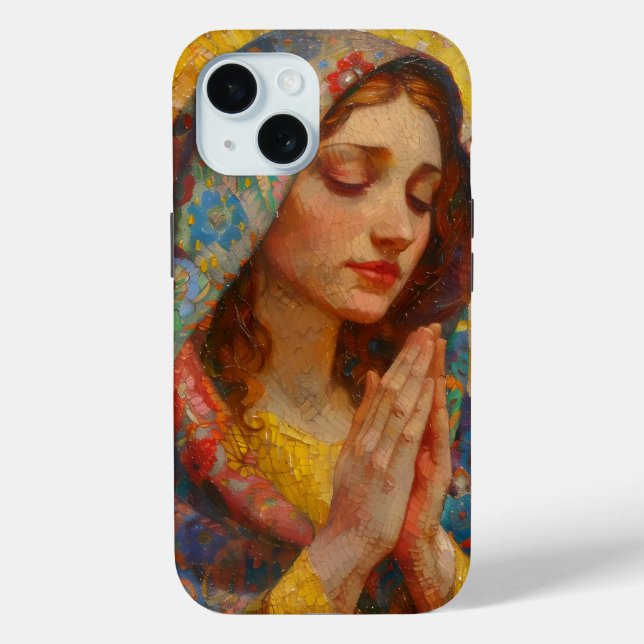 Holy Mary Prayer Impressionism Case-Mate iPhone Case (Back)