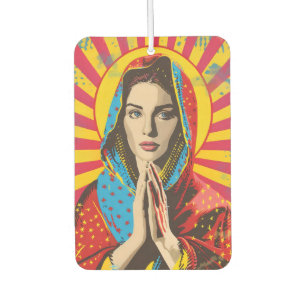 Holy Mary Religion Pop Art Car Air Freshener