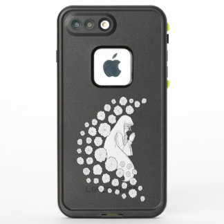 Holy Mary with roses - black and white - 