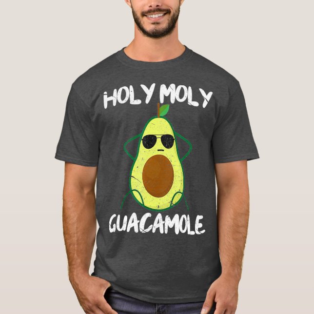 Holy Moly Guacamole Funny Avocado Vegan Veganism T-Shirt (Front)
