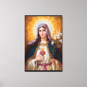 Holy mother Mary Immaculate Heart,Catholic faith, Canvas Print