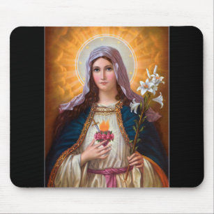 Holy mother Mary Immaculate Heart,Catholic faith Mouse Pad
