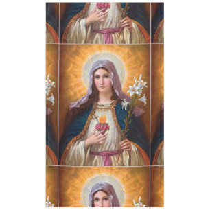 Holy mother Mary Immaculate Heart,Catholic faith, Tablecloth