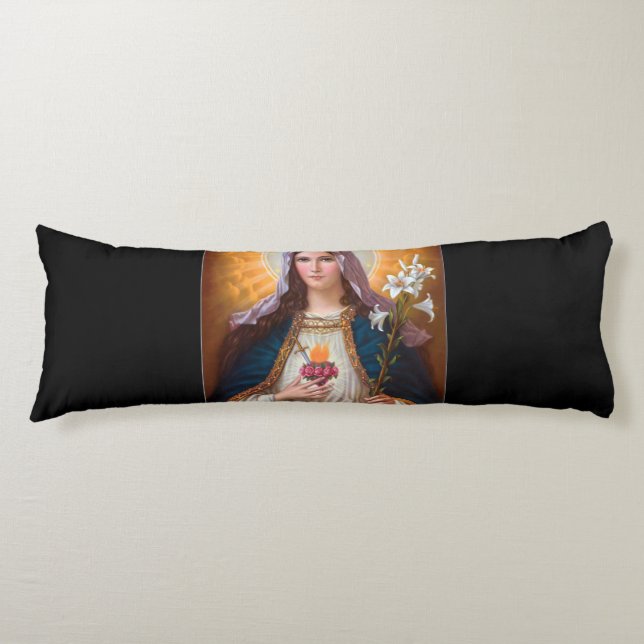 Holy Mother Mary Immaculate heart,St Mary,Catholic Body Cushion (Front)