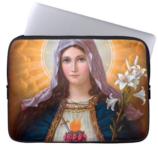Holy Mother Mary Immaculate heart,St Mary,Catholic Laptop Sleeve (Front)