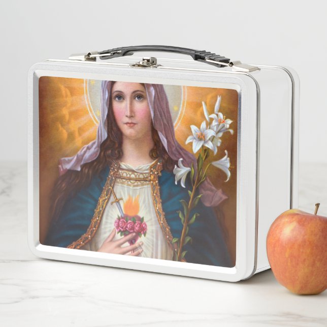 Holy Mother Mary Immaculate heart,St Mary,Catholic Metal Lunch Box (In Situ)