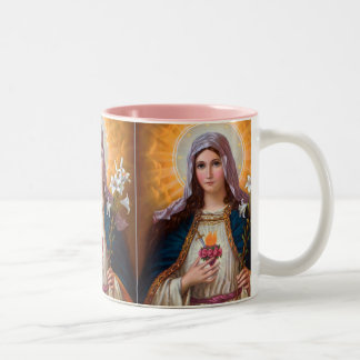 Holy Mother Mary Immaculate heart,St Mary,Catholic Two-Tone Coffee Mug